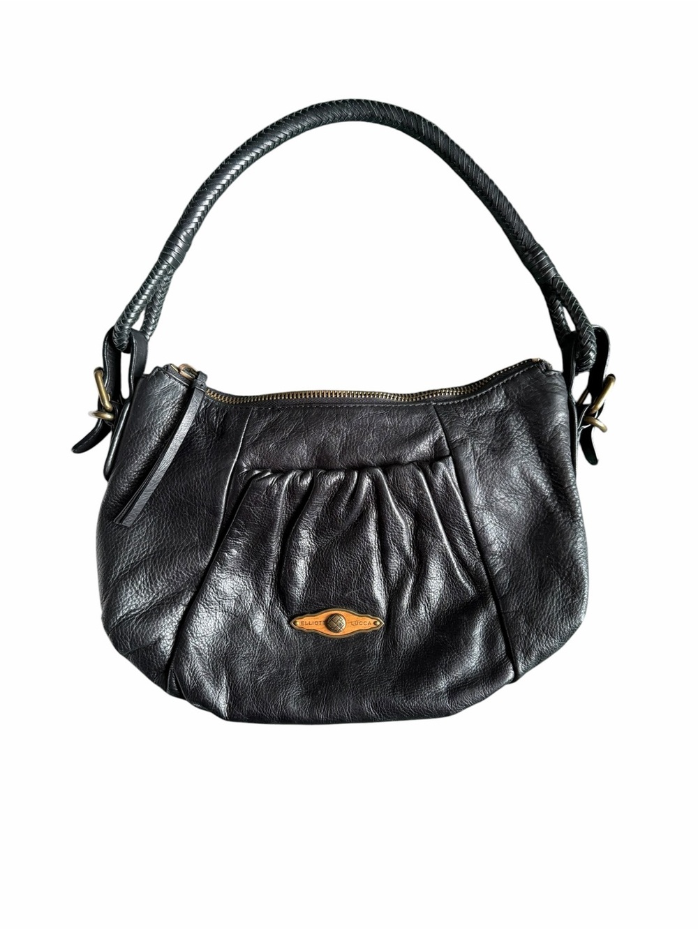 🌟Elliott Lucca Y2K black pebbled leather authentic hobo bag